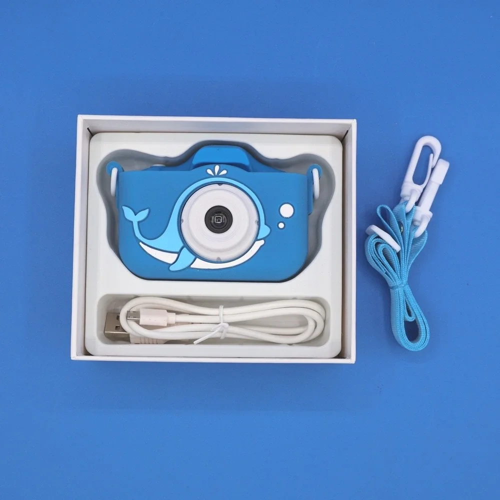 Kids Digital‎ Camera Blue Whale Design Educational Toy Gift Tested & works